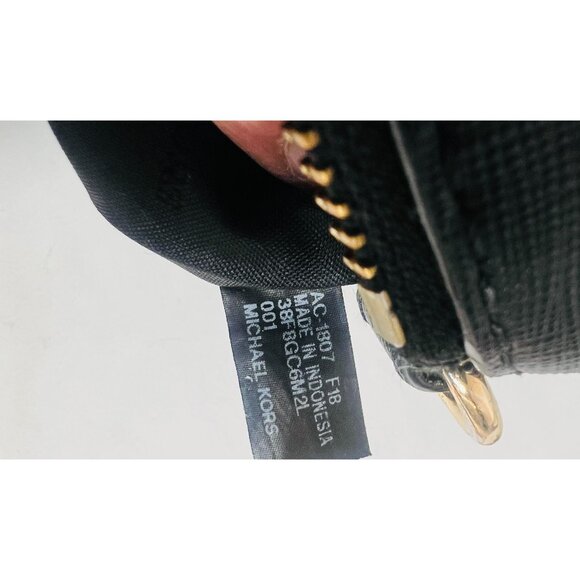 Michael Kors Ciara Medium Messenger Bag Purse Black Handbag Saffiano Leather - Picture 6 of 12